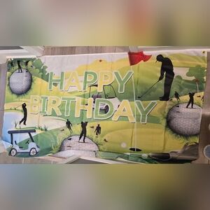 Happy Birthday Banner Golf Theme